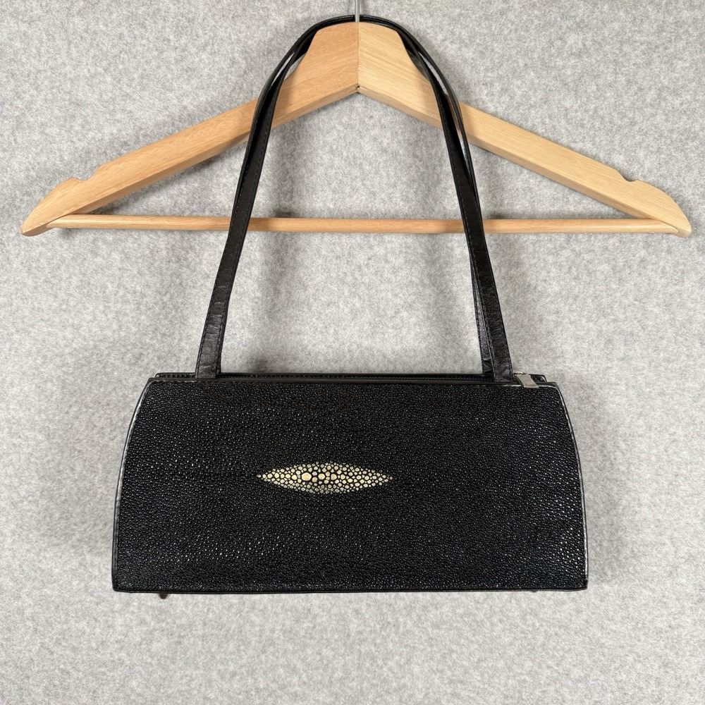 Vintage mini beaded bag purse black shoulder 90s